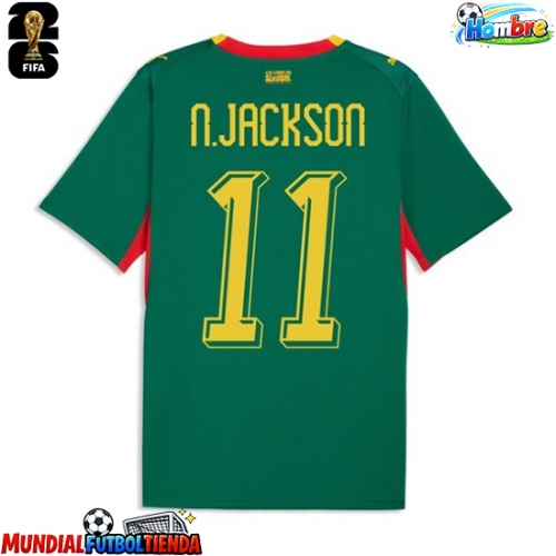 Camiseta Senegal Nicolas Jackson #11 Segunda Equipación Replica Mundial 2026 mangas cortas